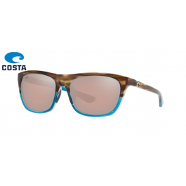 New Costa Cheeca Sunglasses Shiny Rose Tortoise Silver Mirror 580P Plastic Women